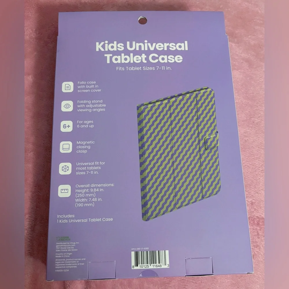 Kids Universal Tablet Case in Purple and Green